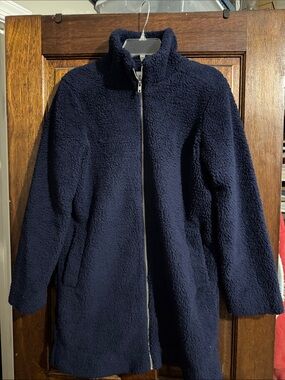 GAP Navy Teddy Sherpa Zip Coat